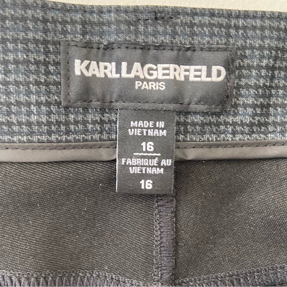 Karl Lagerfeld Grey High-Rise Slim-Leg Workwear Pants Size 16 - Picture 6 of 9